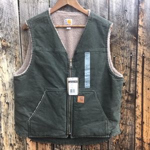 NWT Carhartt Sandstone Sherpa Lined Vest Large